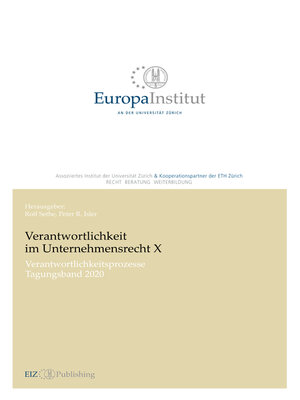cover image of Verantwortlichkeit im Unternehmensrecht X